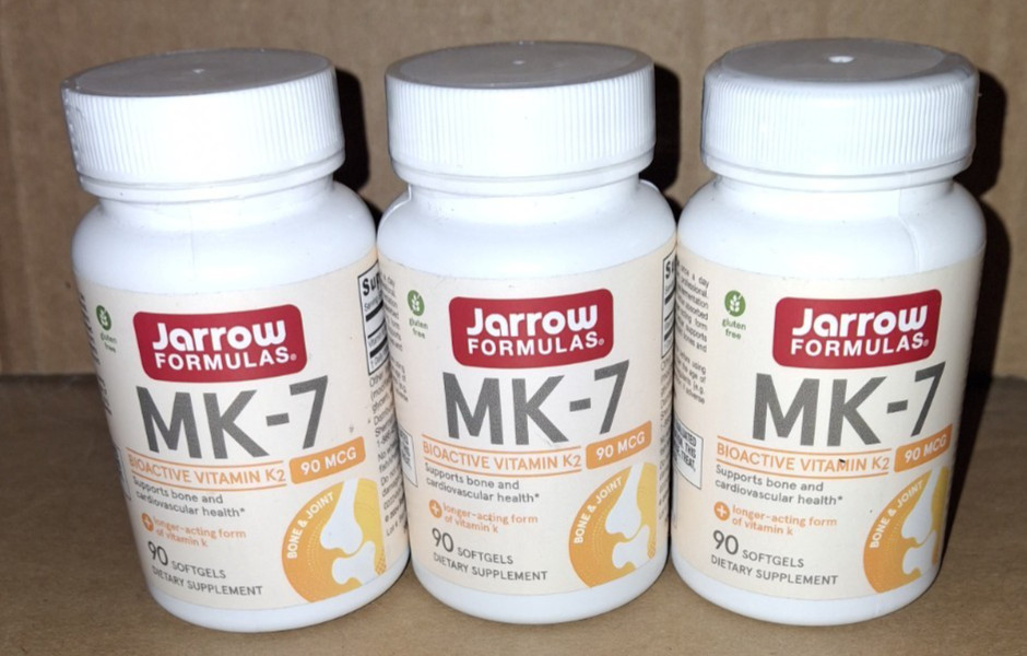 3-Jarrow Formulas Mk-7 90 mcg 90 Softgel Bottles exp 8/26