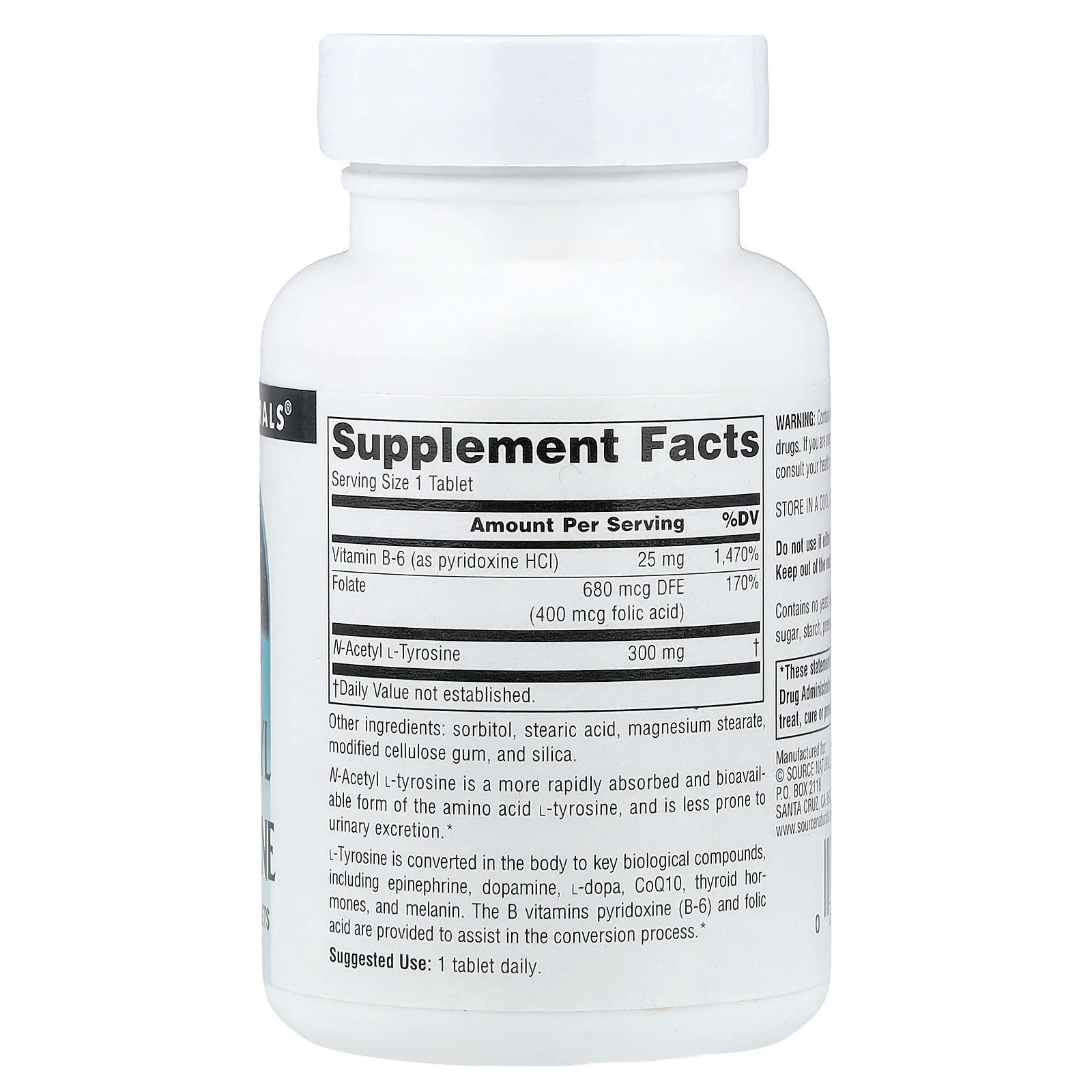 2 X Source Naturals, N-Acetyl L-Tyrosine, 300 mg, 120 Tablets