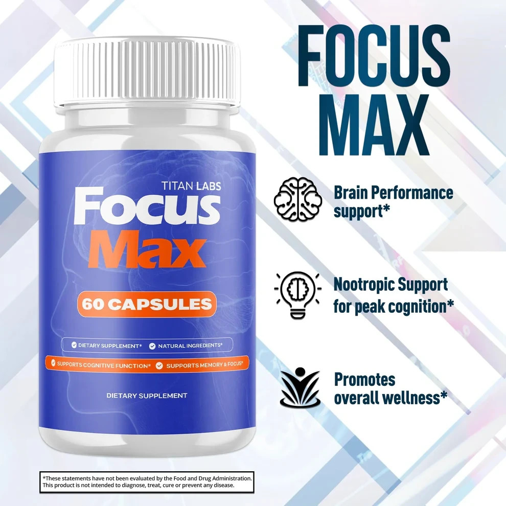 Titan Labs Focus Max 180 Capsules 3 Pack Brain Memory & Focus Support