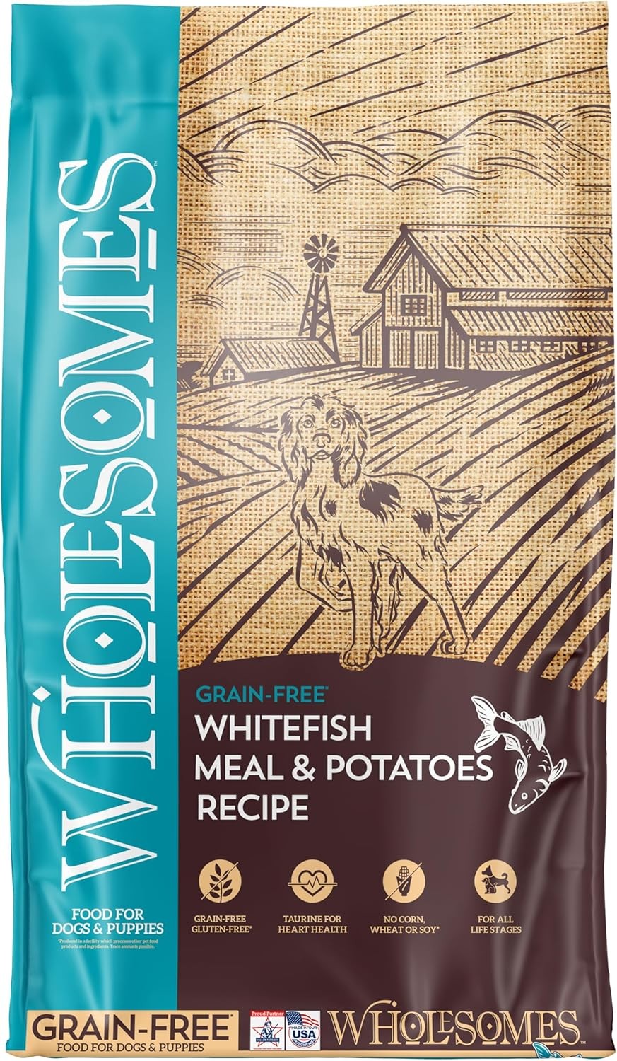Wholesomes Whitefish Meal & Potatoes Grain-Free Dry Dog Food,No Gluten,Soy,Wheat