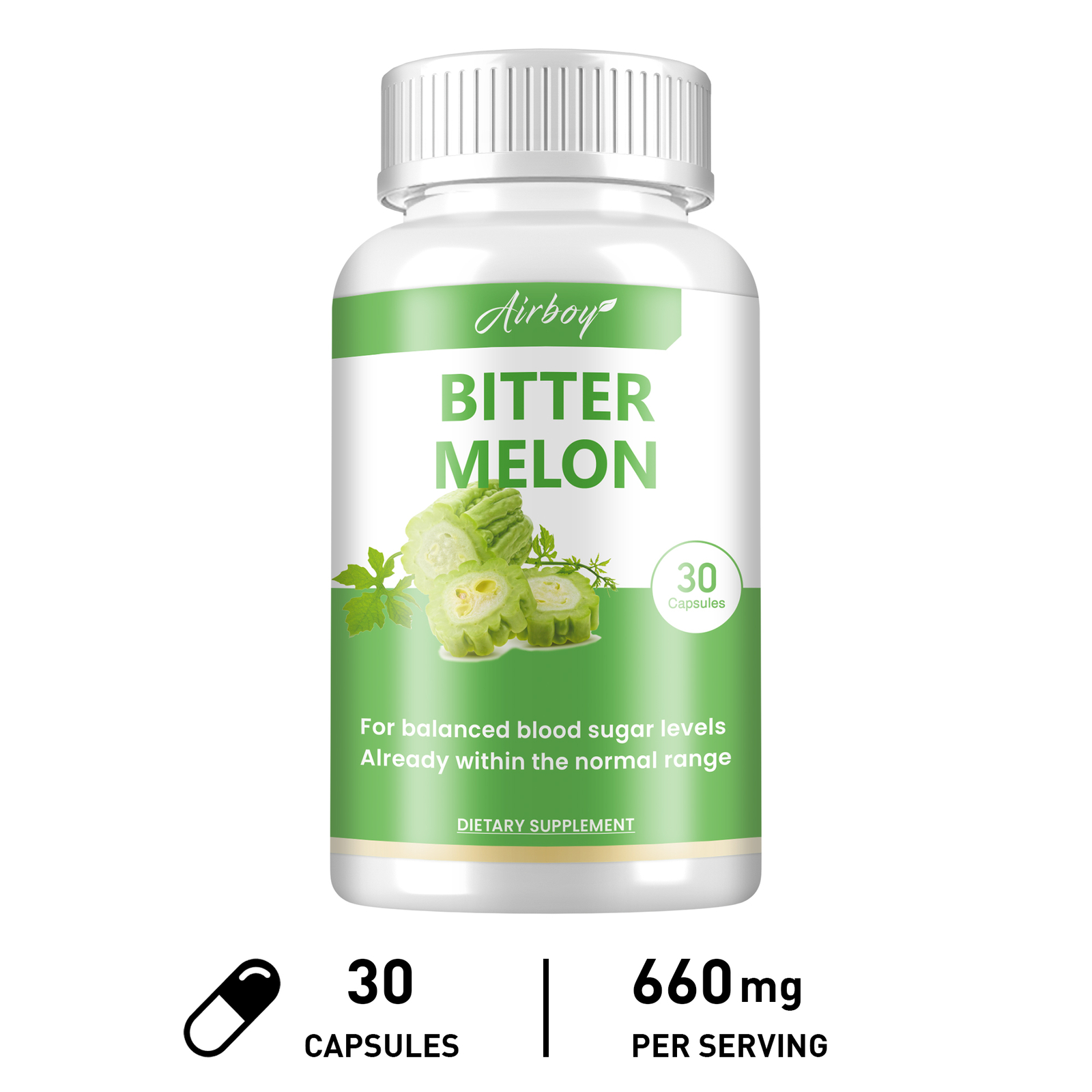 Bitter Melon 660mg – Blood Sugar Support, Weight Loss, Gluten Free, Non-GMO