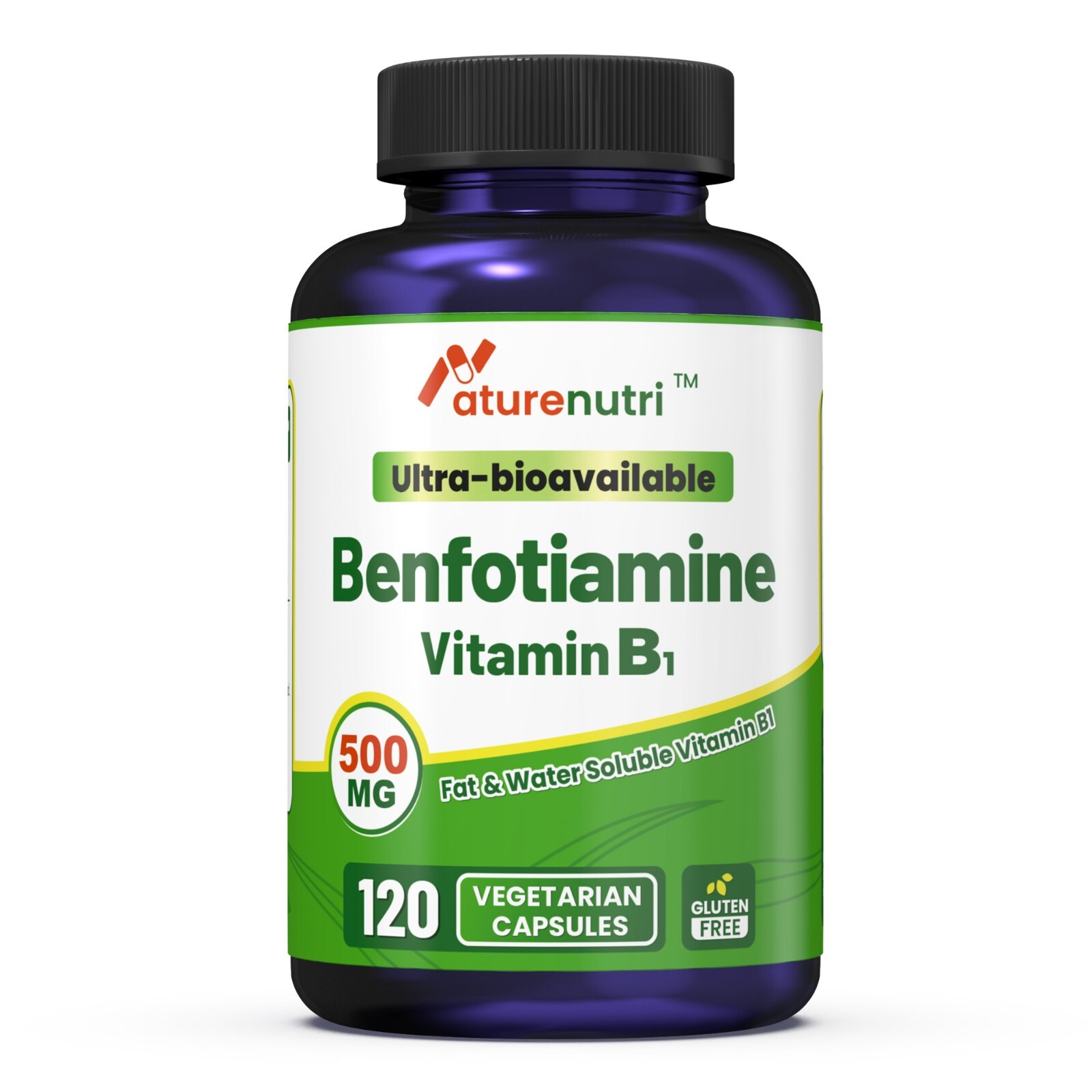 Benfotiamine 500mg 120 Veg Capsules Fat & Water Soluble Vitamin B1- Gluten Free