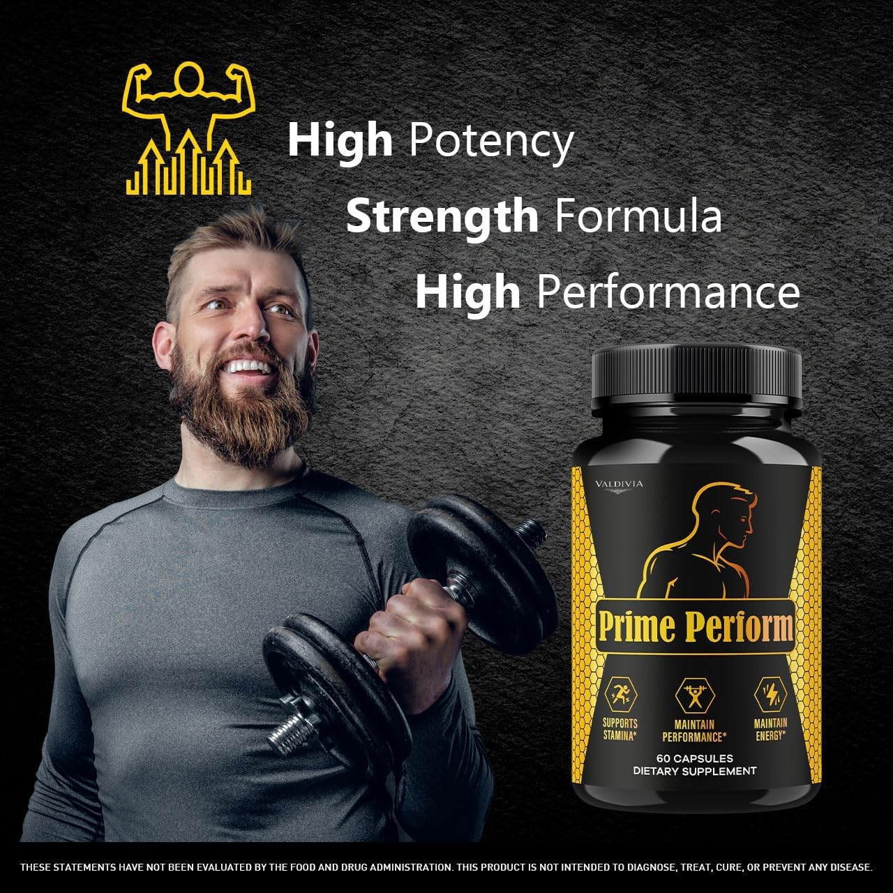Prime Perform Men Daily Wellness Energy Support Capsules 1 Pack 60Ct