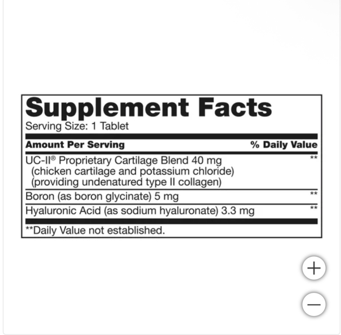 Kirkland Triple Action Joint Health 110 Tablet Compare to Move Free Ultra 1 Pack
