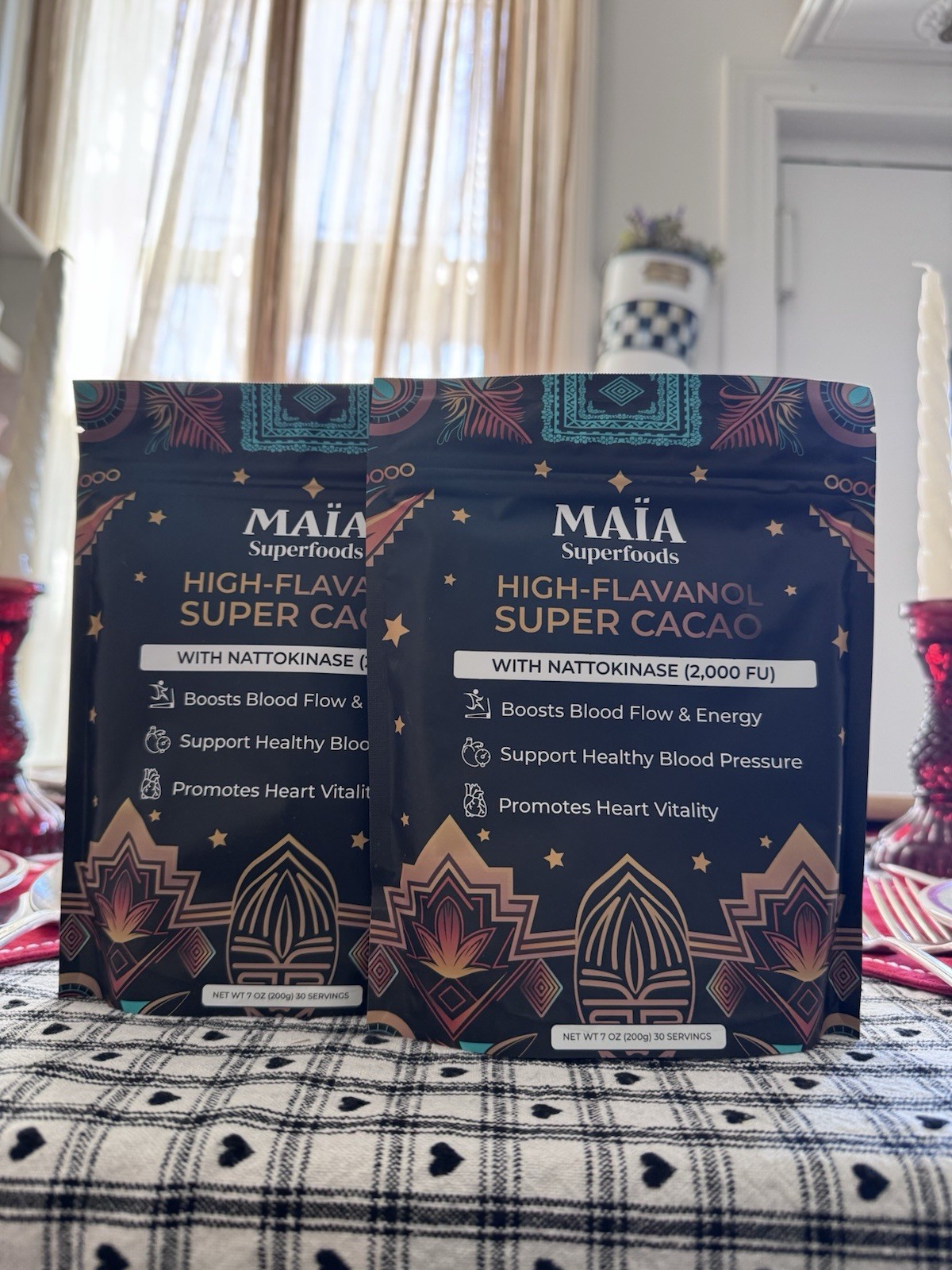 MAIA High-Flavanol Super Cacao with NATTOKINASE.NET WT 7oz(200g) 30 servings 2p
