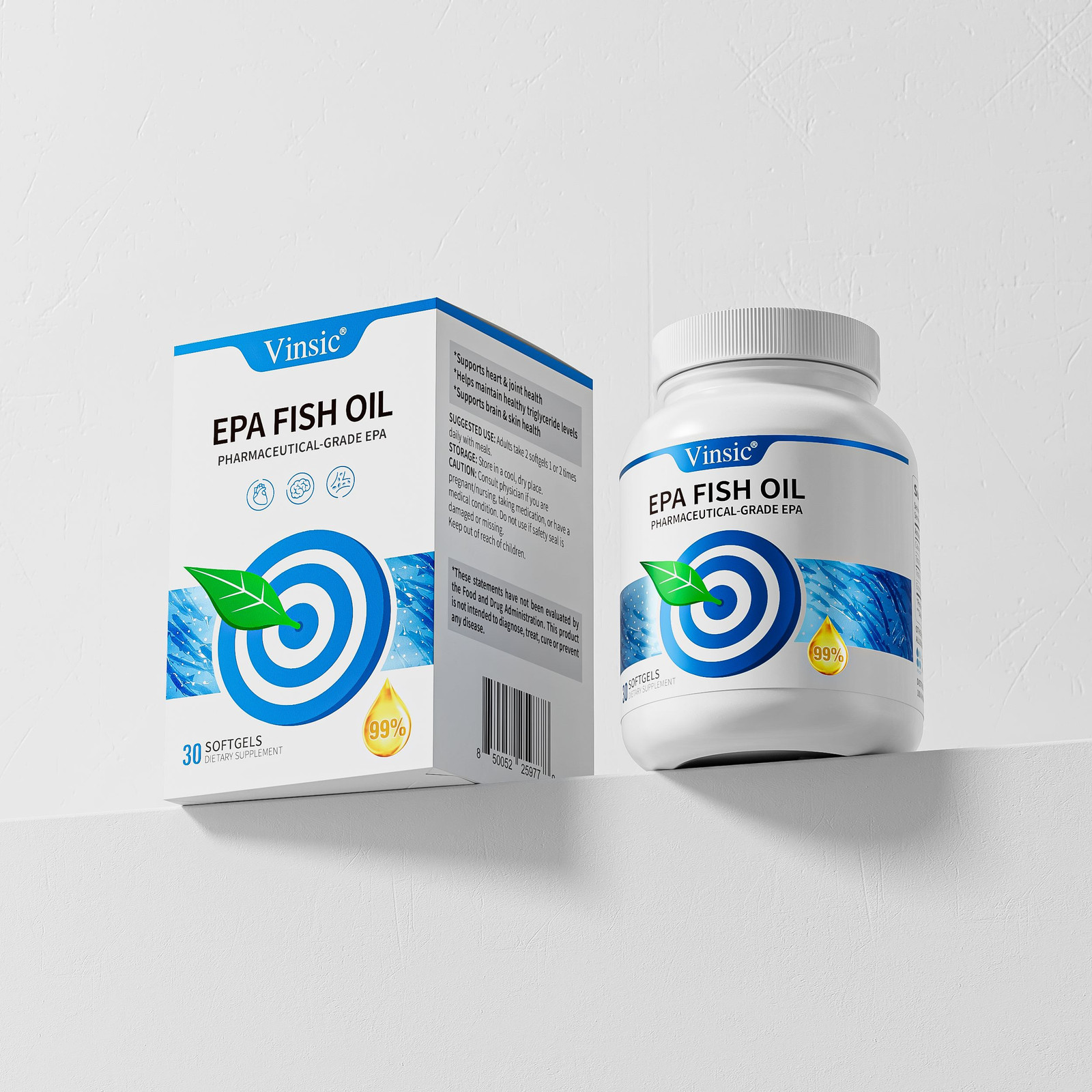 IFOS Certified EPA Fish Oil – 99% High Purity, Vinsic, Made in Switzerland, 30ct