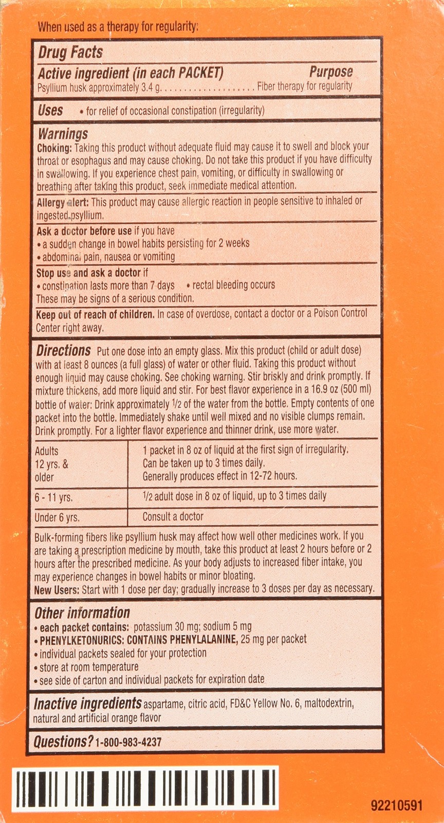 Metamucil Fiber Singles Smooth Texture Sugar Free 0.21 ounce (Pack of 30)