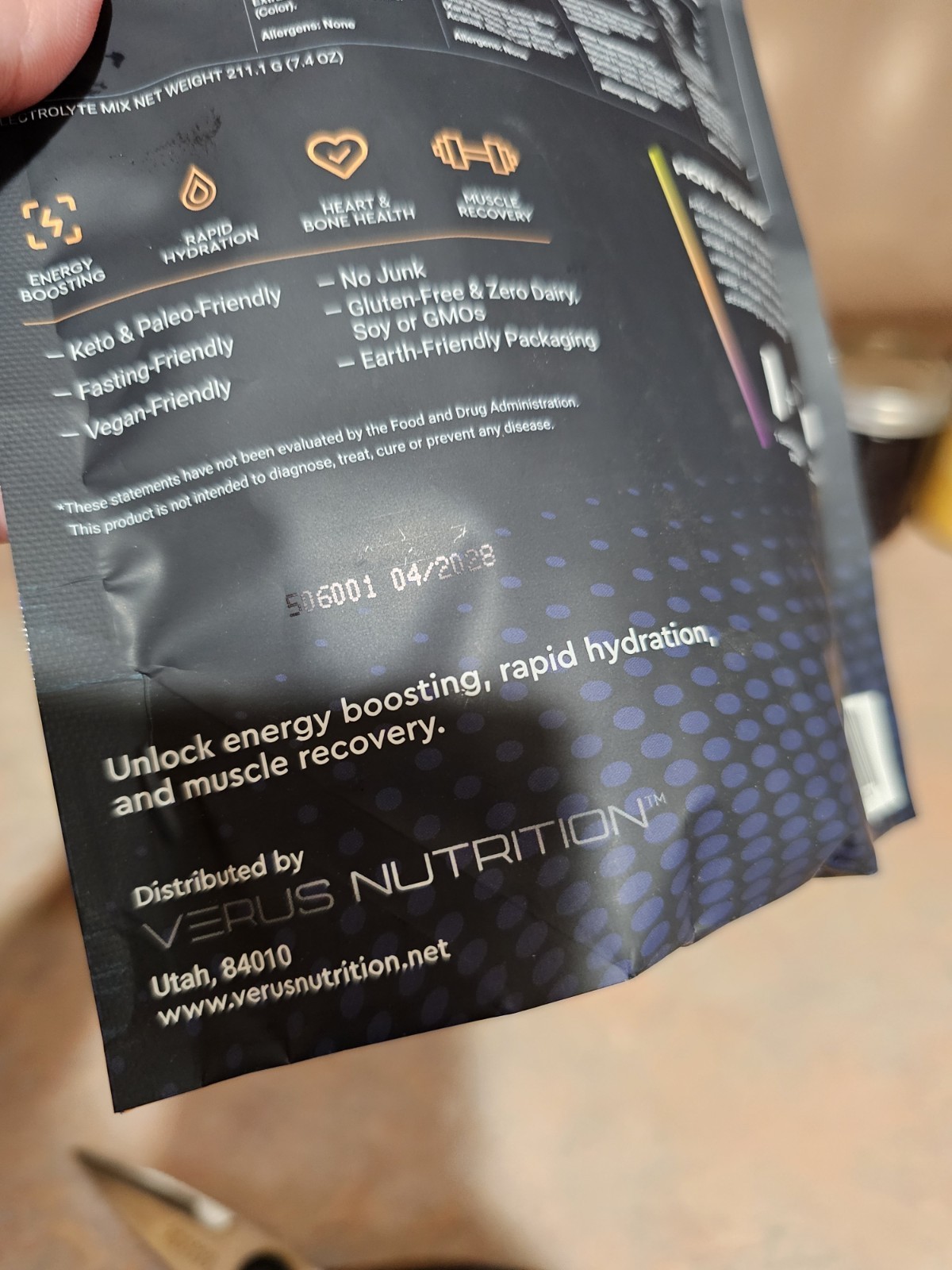 30 Sticks Of Electrolyte Mix. Verus Nutrition Variety Pk