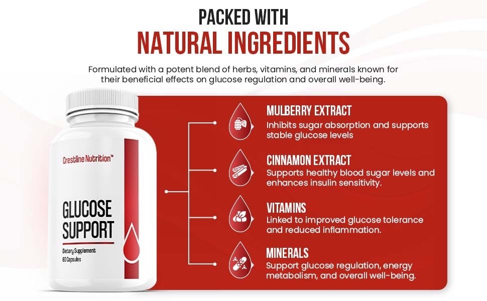 Crestline Nutrition Glucose Support 30 Easy to Swallow Capsules