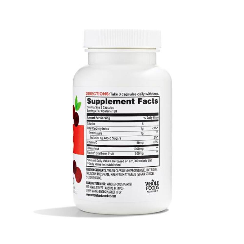 9/2026 365 Whole Foods Market, D-Mannose With Cranberry, 90 Count