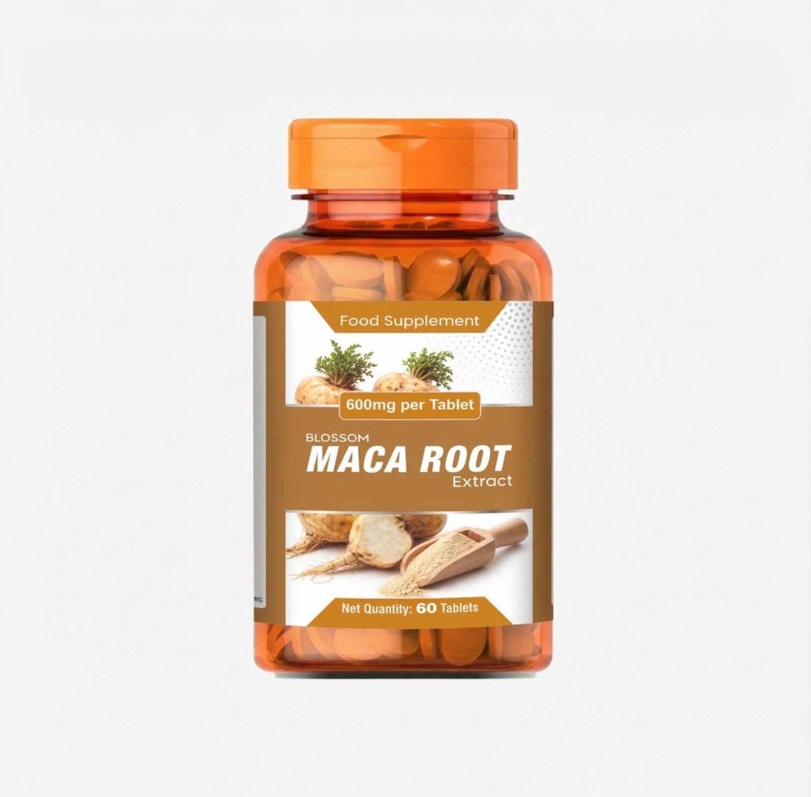 Blossom Maca Root Extract 600mg x 60 Tablets | GLUTEN-FREE VEGAN