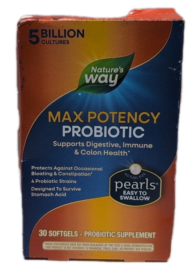 Natures Way MAX POTENCY Probiotic Digestive & Immunity 30 PEARLS Softgel 06/2026