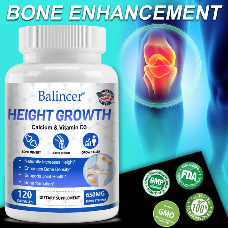 Calcium Magnesium Zinc Vitamin Bone Strengthening Growth Immune Support 120 Ct