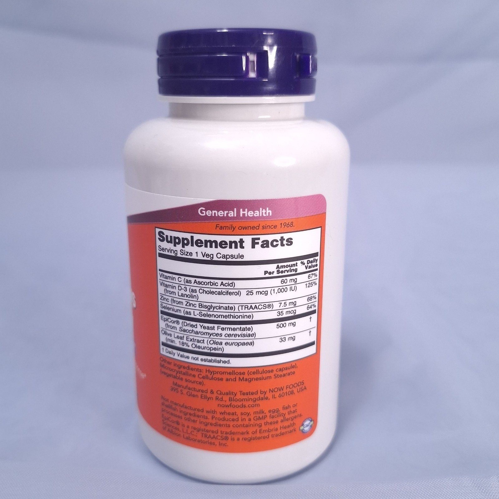 NOW Foods EpiCor Plus Immunity 60 Veg Capsules 02/2026 Vitamin C D3 Zinc Sealed