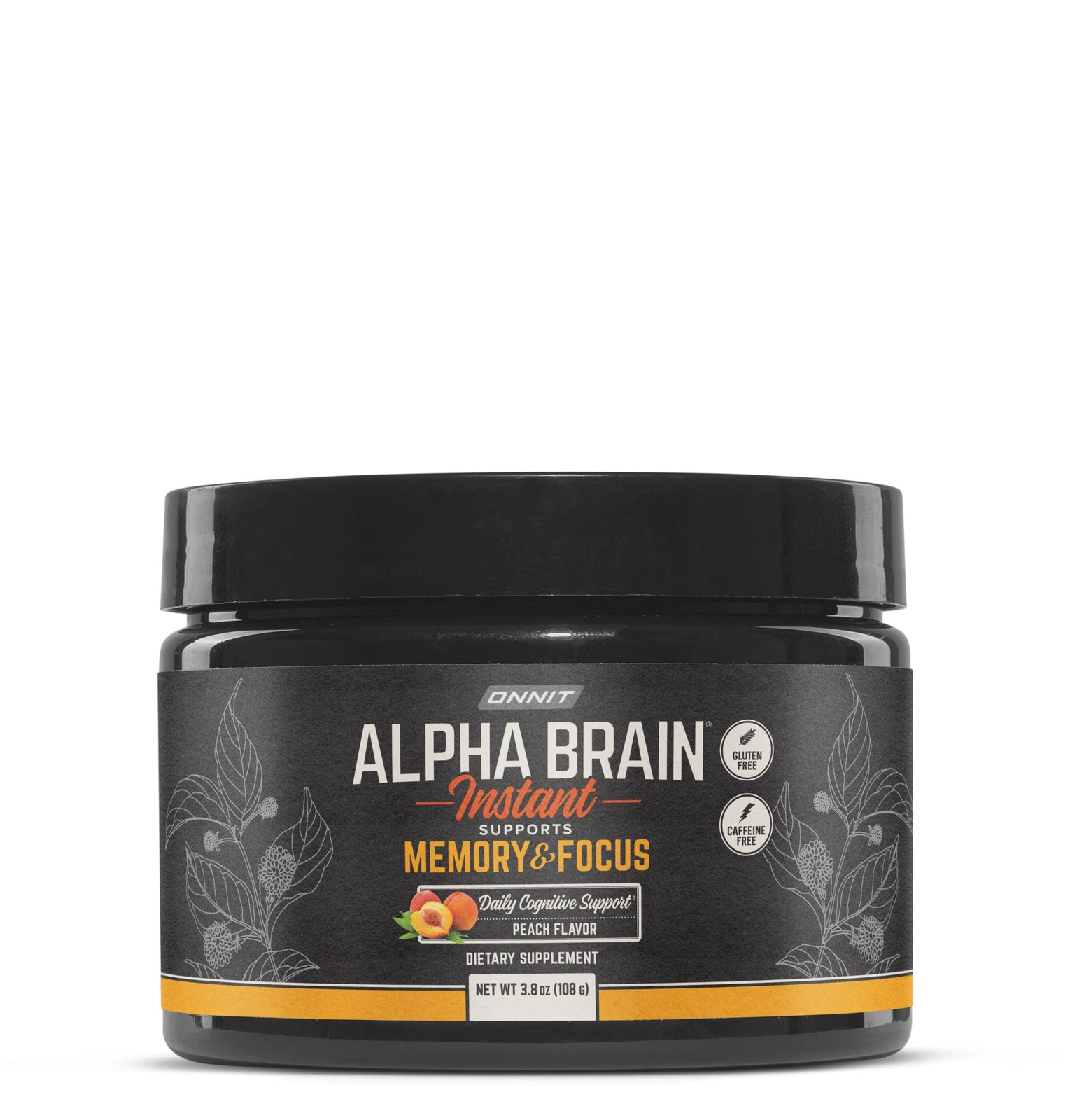 Onnit Alpha Brain Pwdr Peach 3.8 Oz