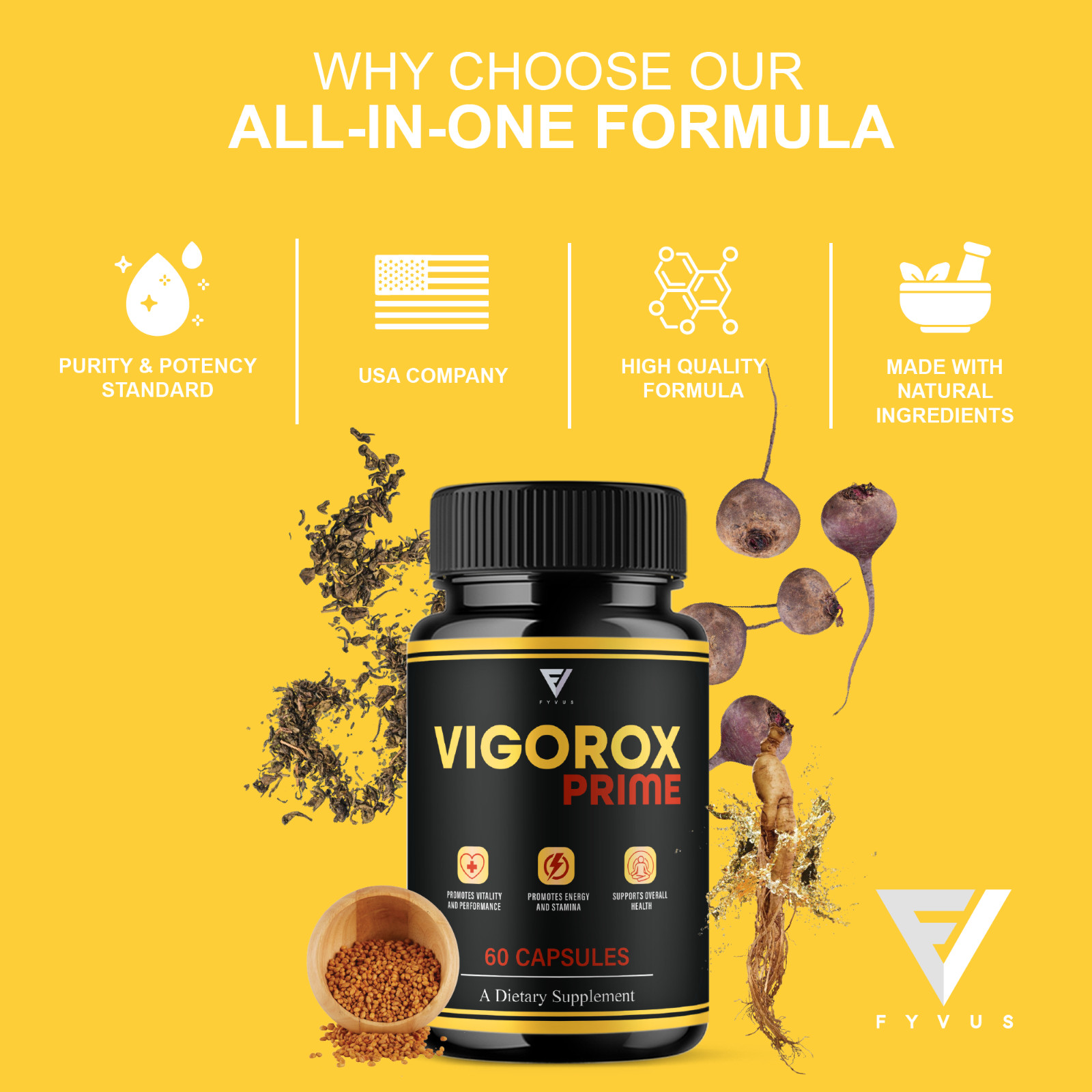Vigorox Prime Max Performance Supplement, VigoroxPrime (60 Capsules)