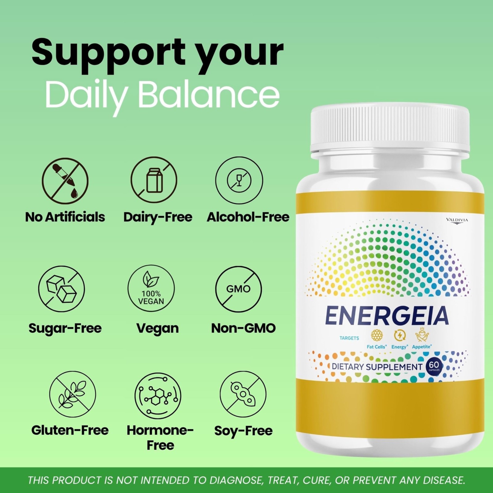 Energeia Weight Loss Metabolism Support Supplement Capsules 1 Pack 60Ct
