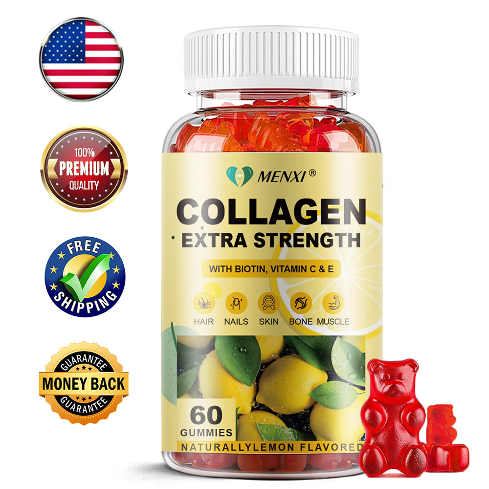 Premium Hydrolyzed Collagen Gummies with Vitamin C, Zinc & Biotin -60 Gummies