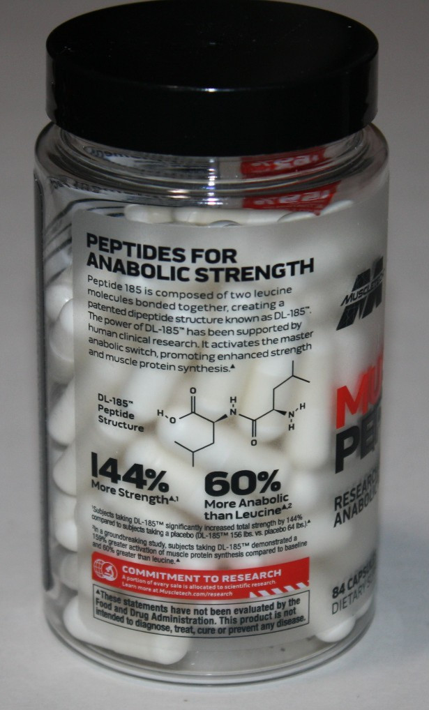 MuscleTech Muscle Peptide 185 Strength and Muscle Growth 84 Veg Capsules NEW