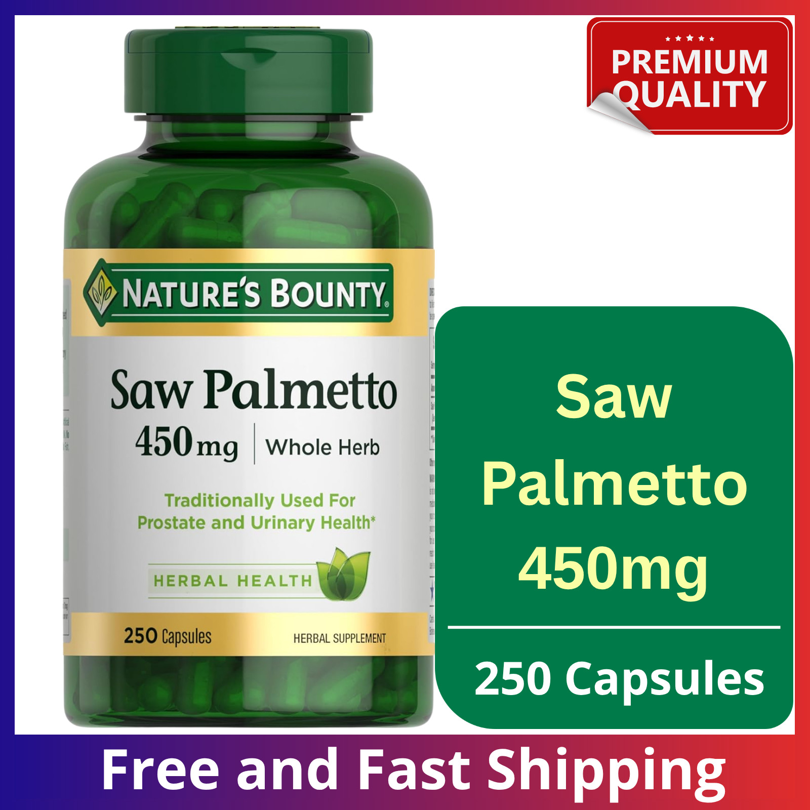 Nature’s Bounty Saw Palmetto 250 Count Herbal Supplement For Men’s Health