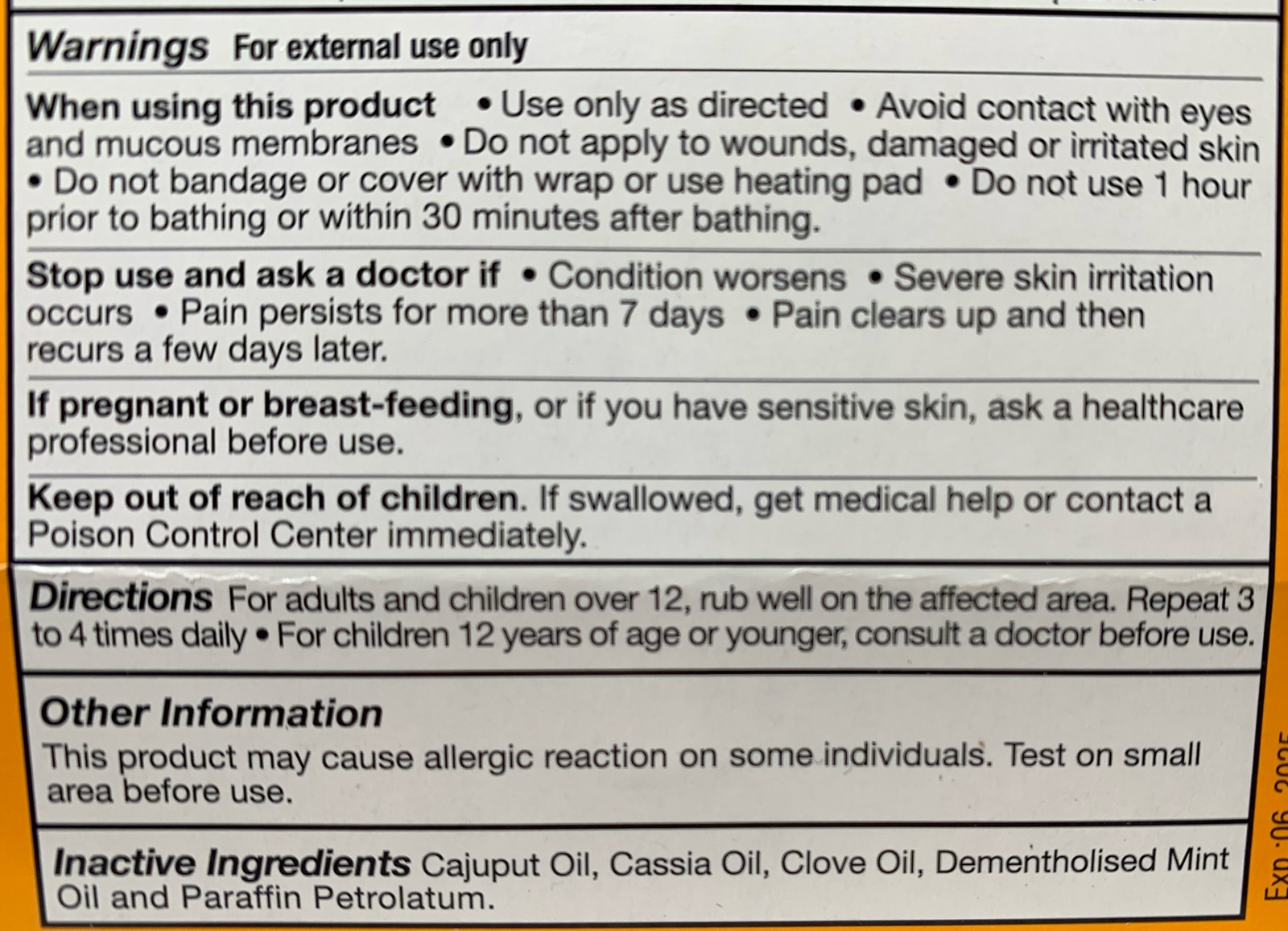 Tiger Balm Ultra Strength Pain Relieving Ointment Non-Staining 18 gm EXP 06/2025