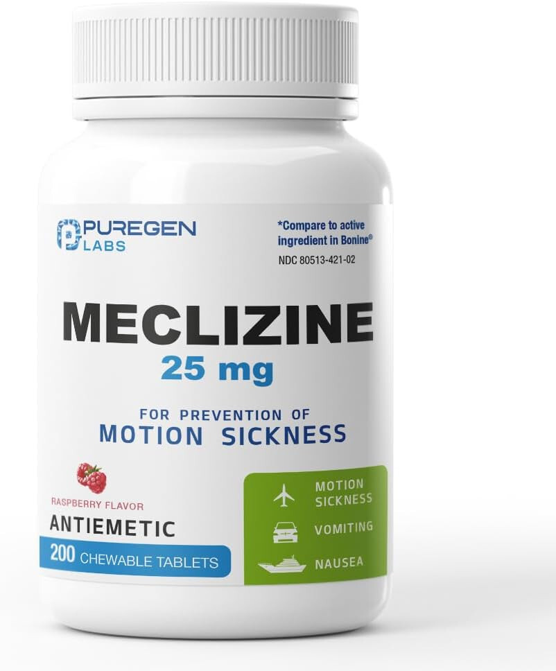 PUREGEN LABS MECLIZINE 25 mg Antiemetic 200 chewable Tablets 1 pk