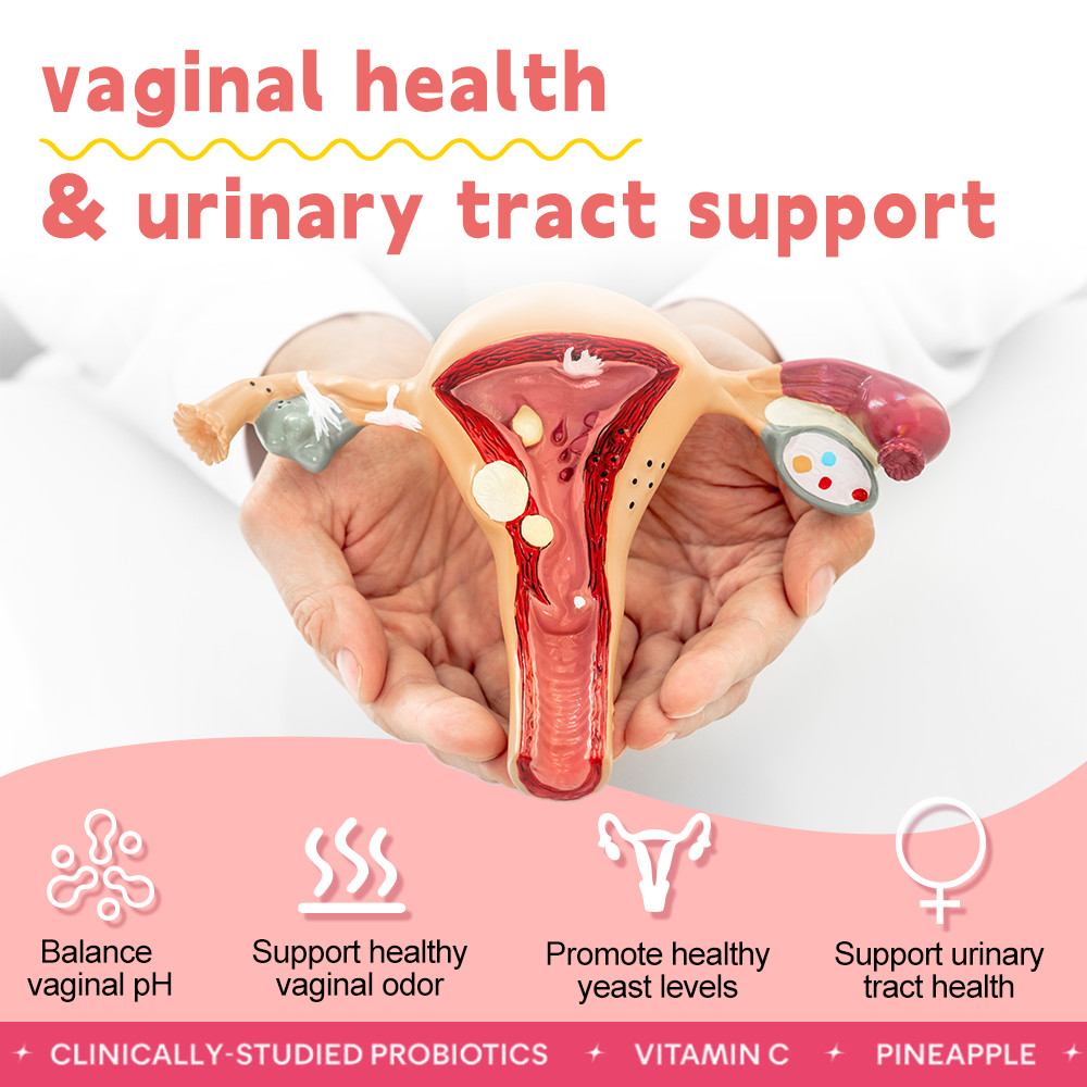Vaginal Probiotics for Women pH Balance w/ Prebiotics Lactobacillus 120 Court