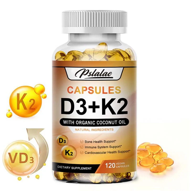 Vitamin D3 + K2 120pcs – Bone Dental and Cardiovascular Health, Enhance Immunity