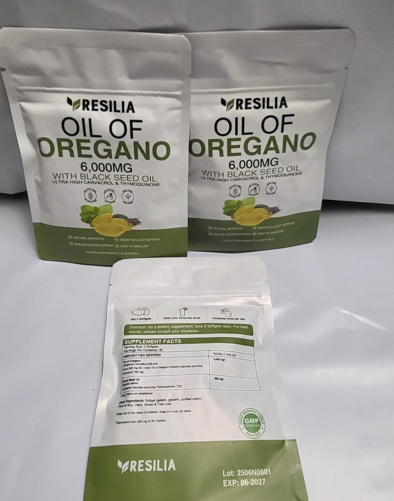 2 in 1 Oil of Oregano & Black Seed Softgels with Carvacrol , Immune Support