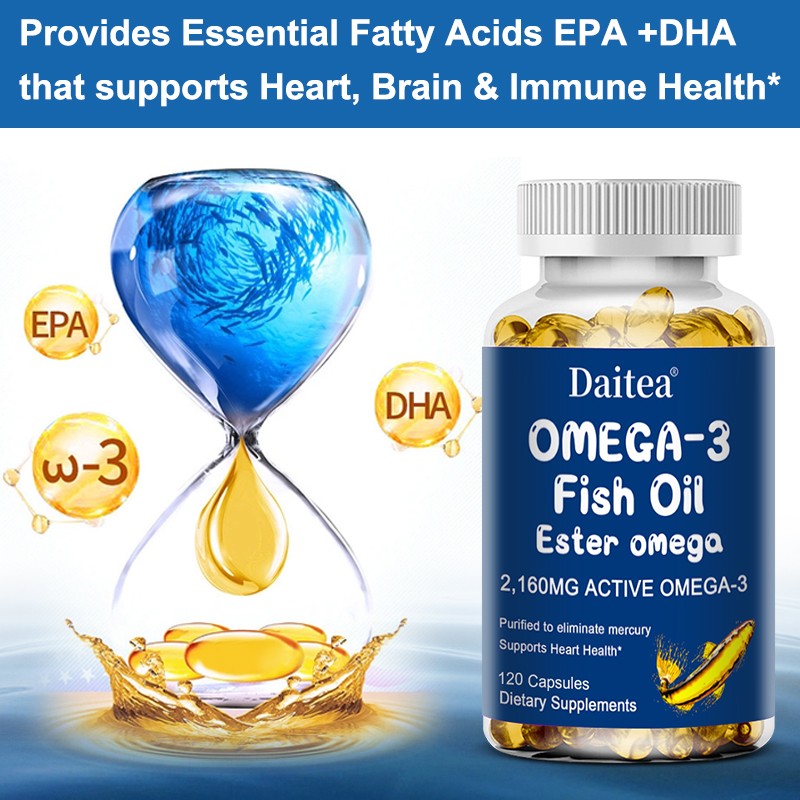 Omega-3 Fish Oil Ester 2160Mg Essential Fatty Acids EPA +DHA-30/60/120 Capsules