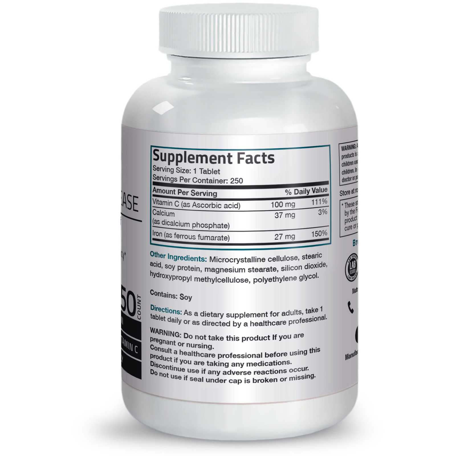 Bronson Iron with C Sustained Release, 250 Tablets