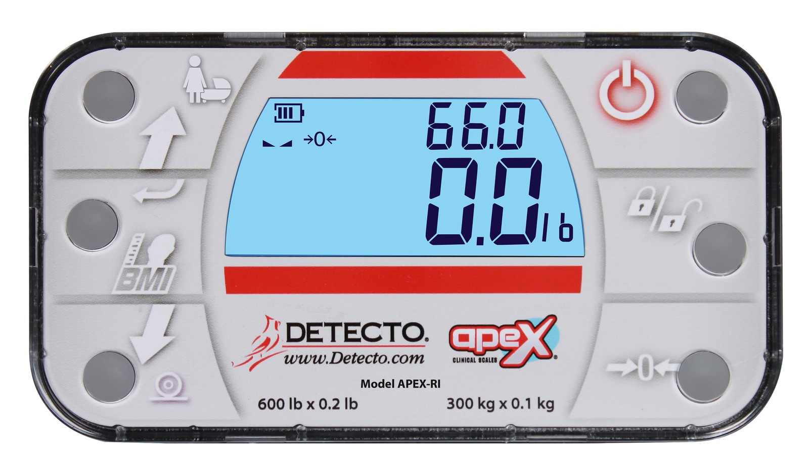 Detecto APEX-RI Remote Indicator Mobile Doctor Scale AC Adapter WiFi 600 x 0.2lb