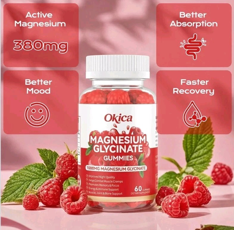 Magnesium Glycinate Gummies 600mg Sugar Free High Absorption Relax Muscle