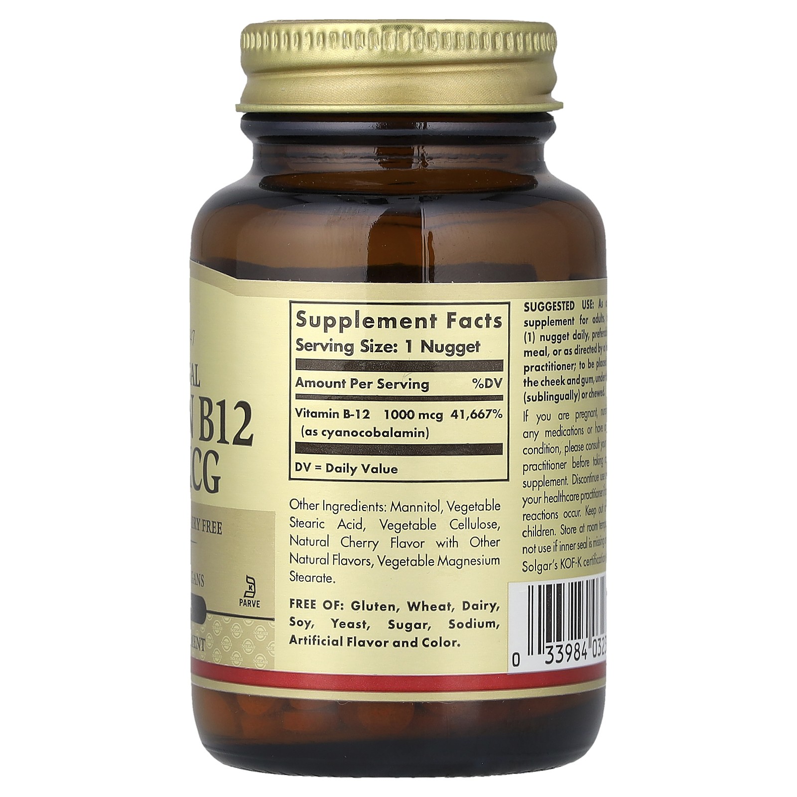 Sublingual Vitamin B12, 1,000 mcg, 250 Nuggets