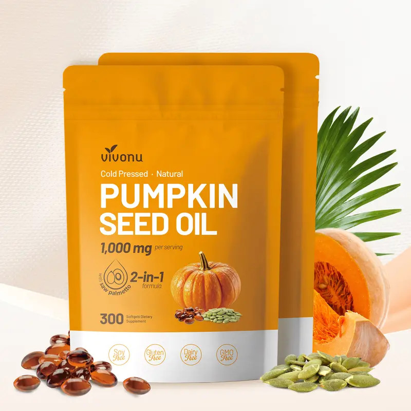 Pumpkin Seed Oil Saw Palmetto 1000mg Softgels 300 Caps