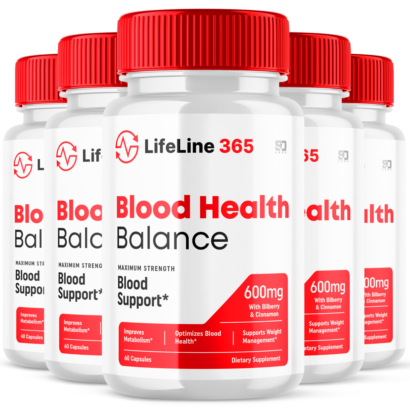 (5 Pack) Lifeline 365 Pills – Blood Sugar Health Support Formula – 300 Capsules