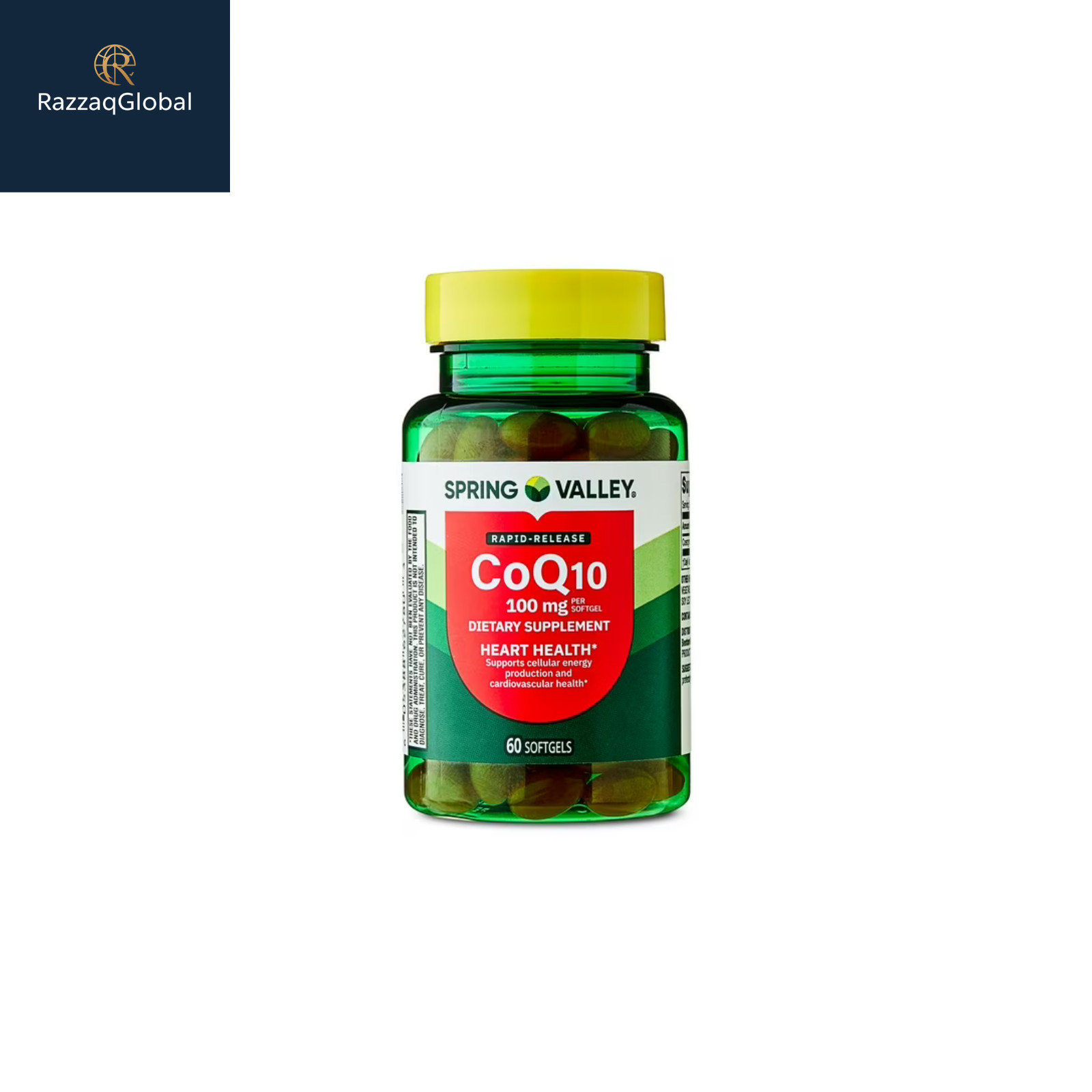 Spring Valley CoQ10 100mg Softgels, Heart Health, 60 Count