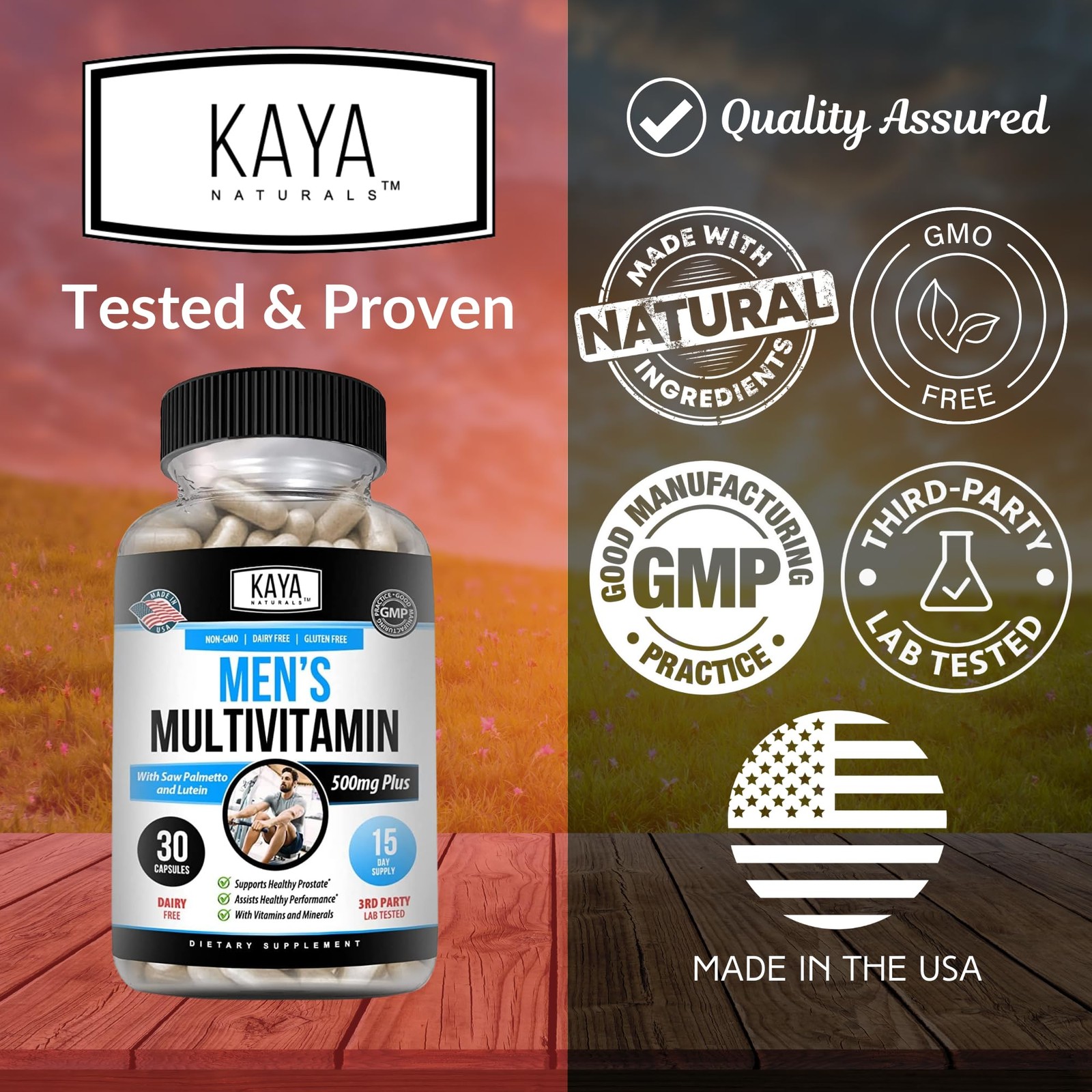 Kaya Naturals Multivitamin for Men – Men’s Prostate 30 Count (Pack of 1)