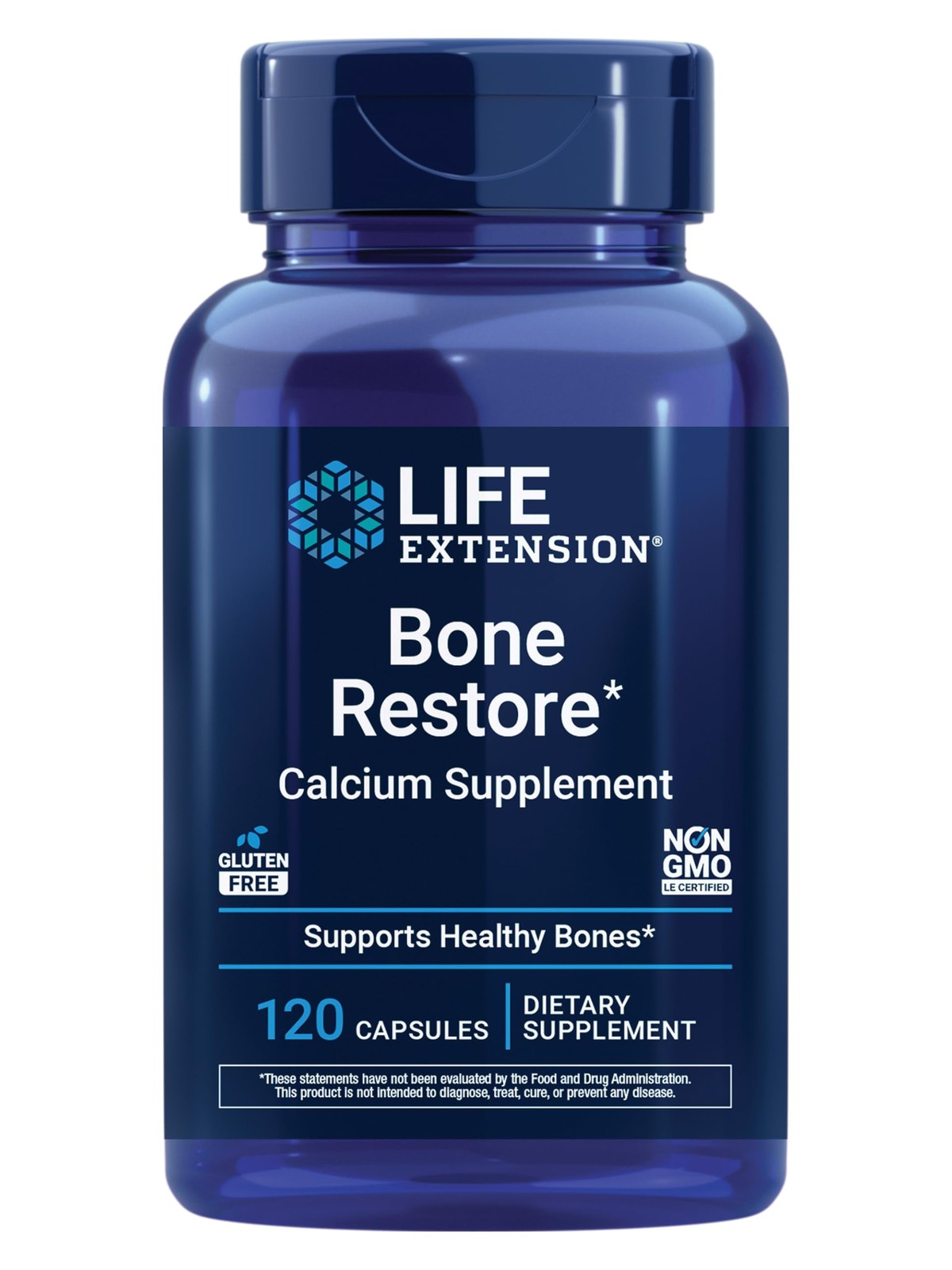 Life Extension Bone Restore Calcium 120 Count (Pack of 1), Off White