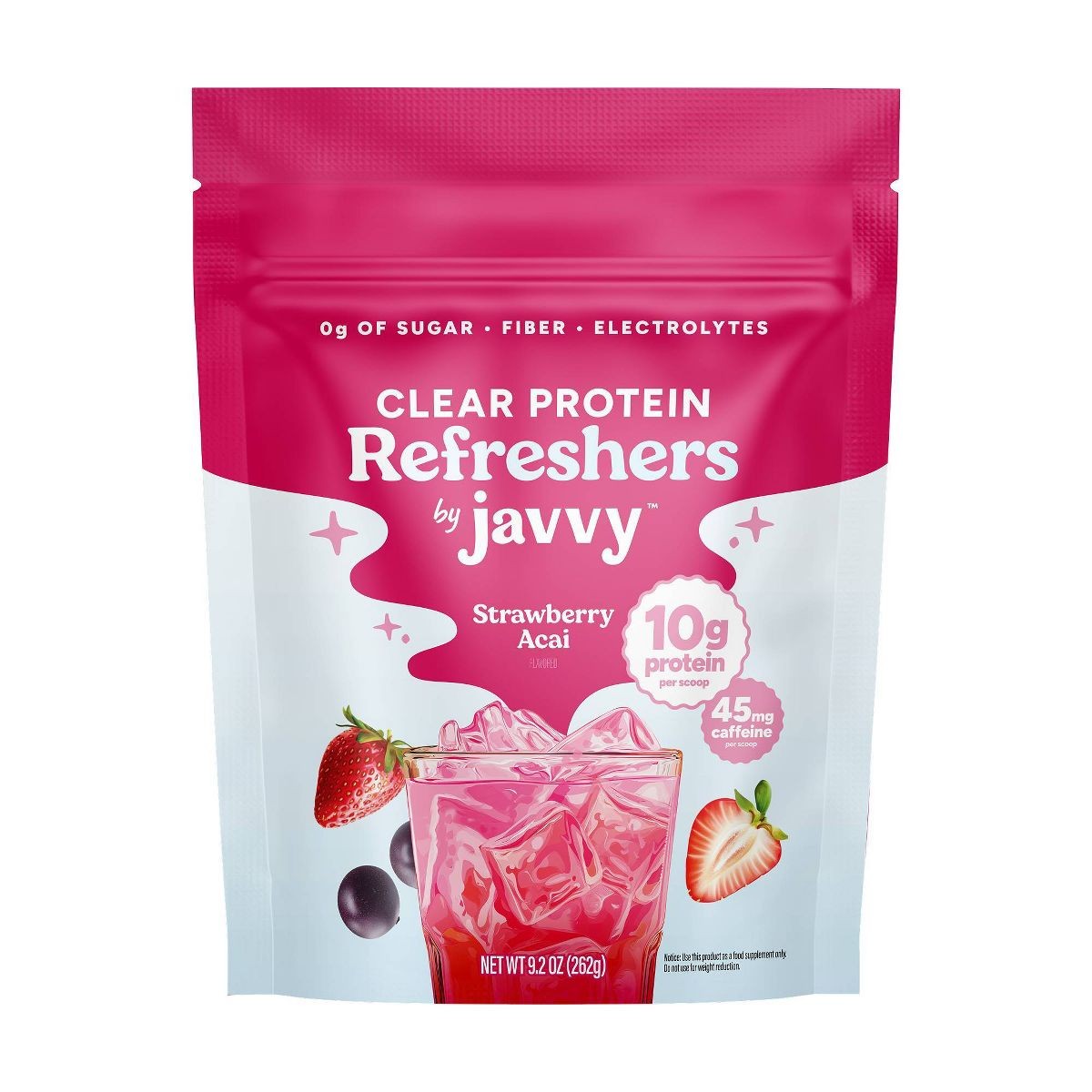 Javvy Strawberry Acai & Passionfruit Peach Clear Protein Refresher 2 Pack