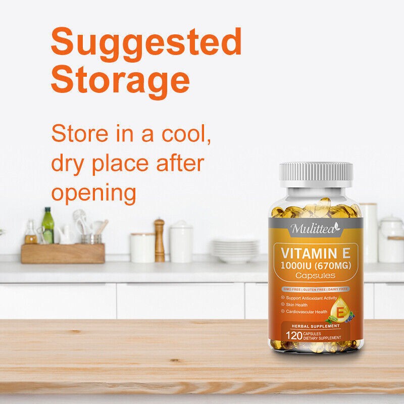 3xVitamin E 1000 Iu 670mg Capsules – Supports Skin, Hair, Immune and Eye Health