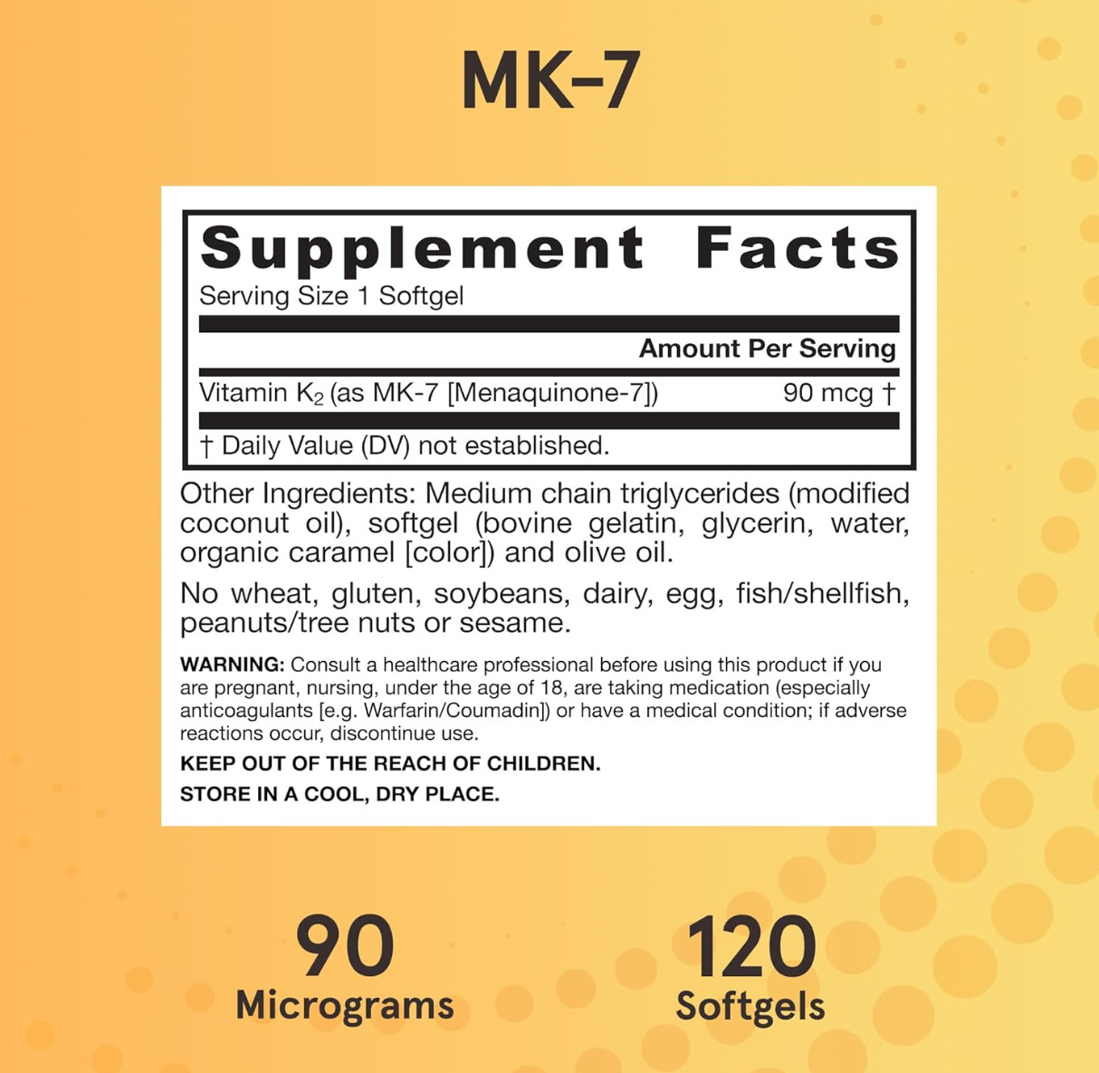 Jarrow Formulas Mk7 Promotes Bone Health Soft Gels Capsules, 90mg – 120 Count