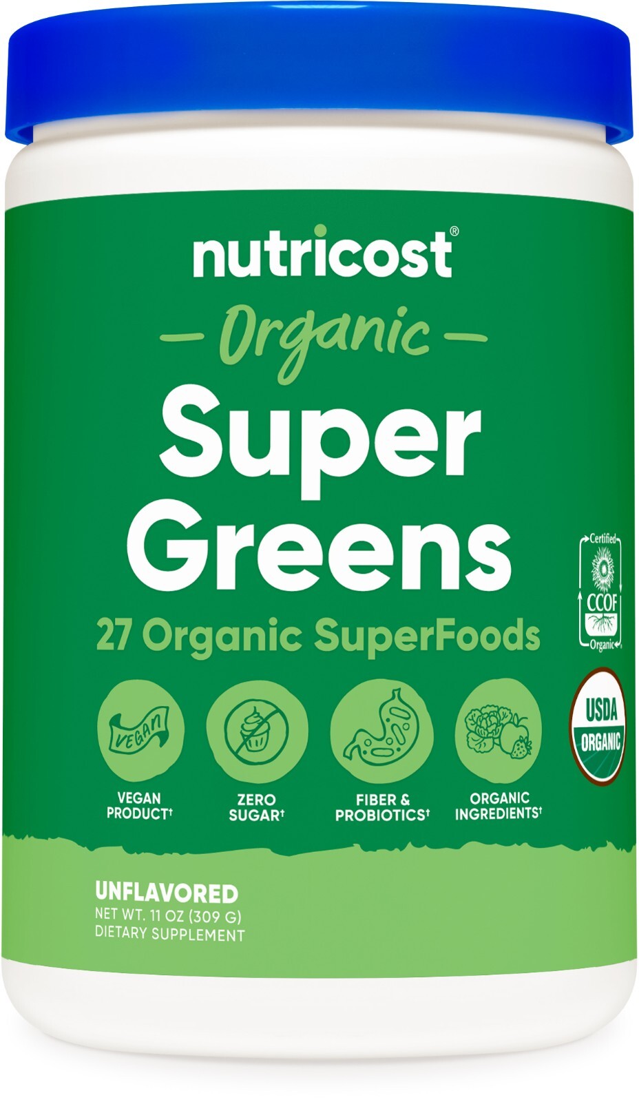 Nutricost Organic Super Greens Powder (30 Servings) Unflavored