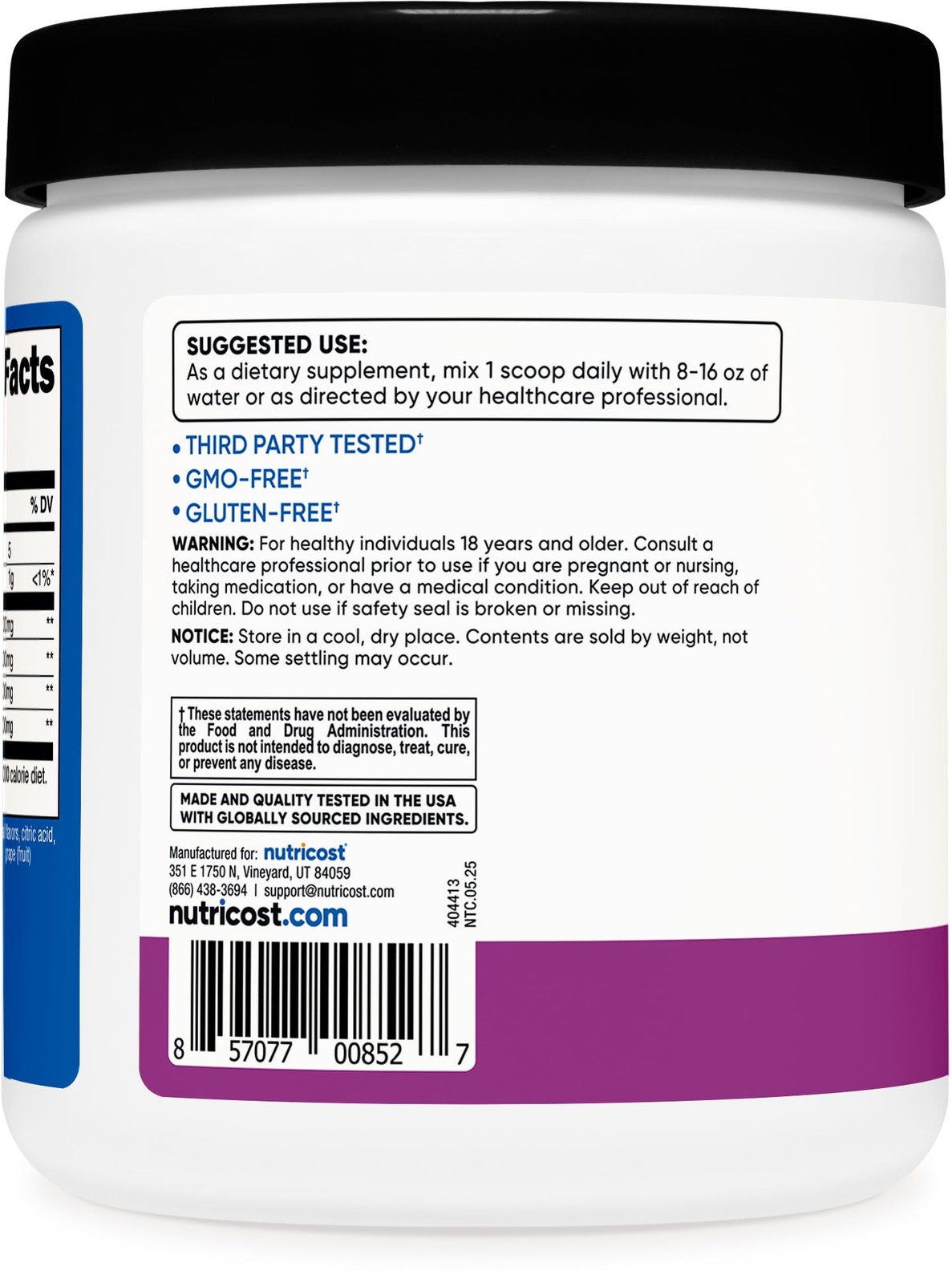 Nutricost BCAA Powder (Grape, 30 Servings) – 10.6 Ounce (Pack of 1), Purple