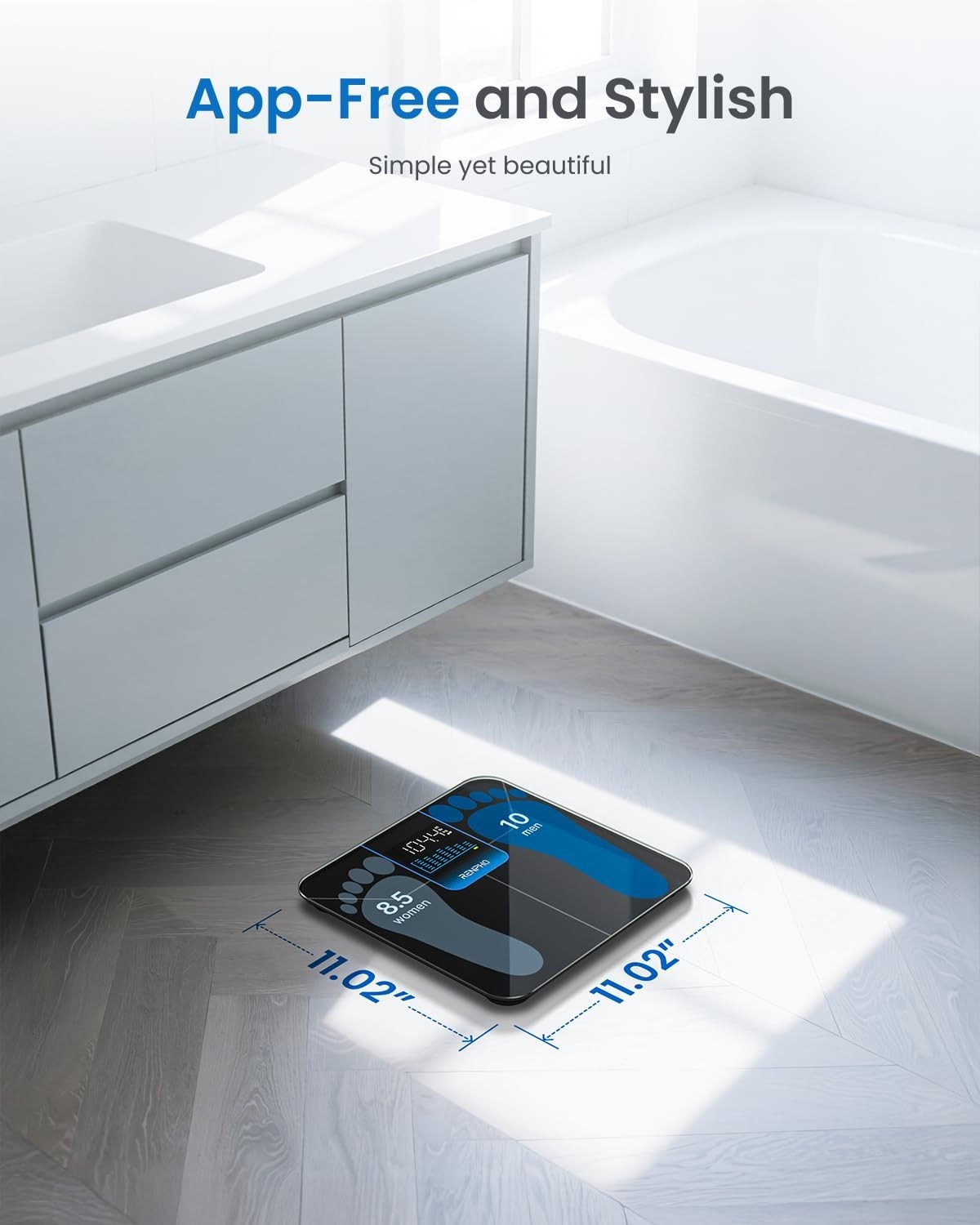 Digital Bathroom Scale with Large LED Display, 400lbs Capacity, 7-Day Weight Tre