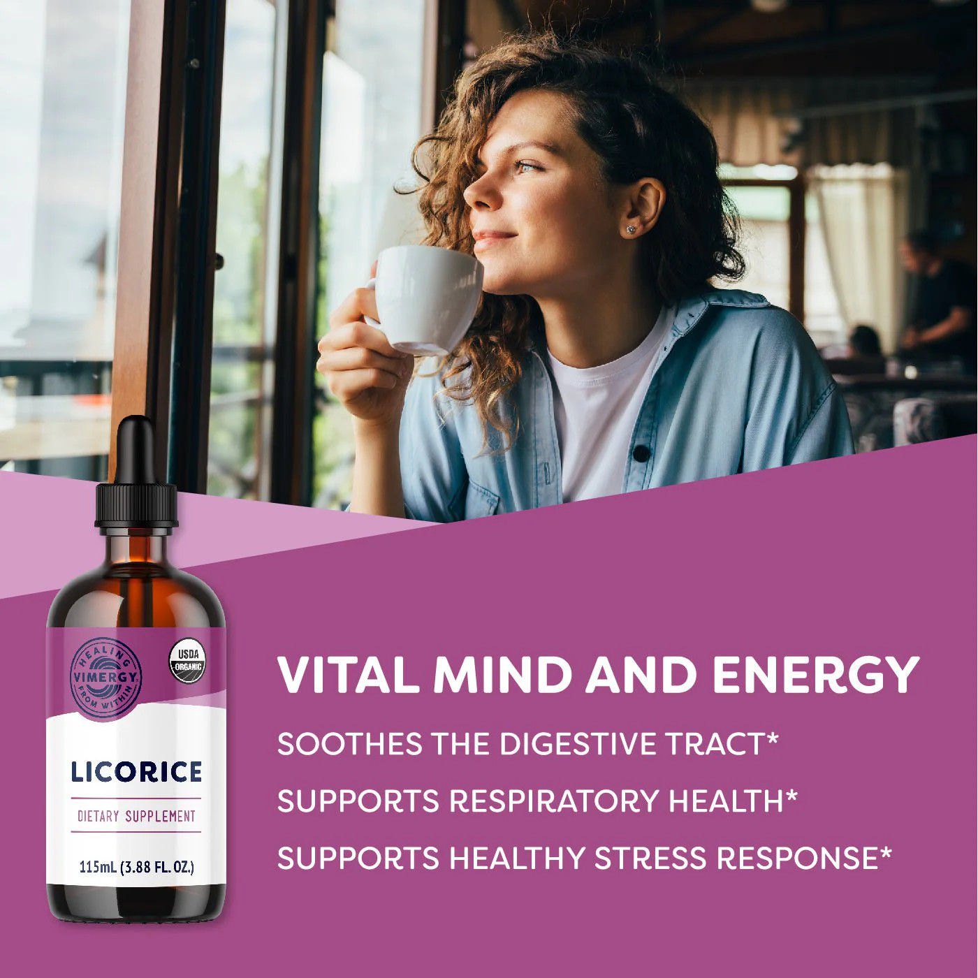 Vimergy USDA Organic Licorice Root Extract, 57 Servings
