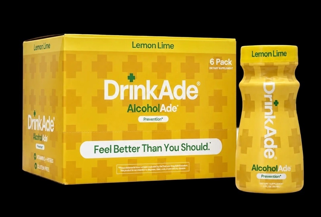 DrinkAde AlcoholAde Prevention Lemon Lime Gluten-Free, 2 fl oz 6 Pack