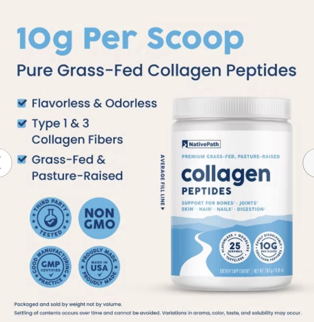 NativePath Collagen Peptides – Hydrolyzed Type I & III, 8.8 oz. NEW/ SEALED