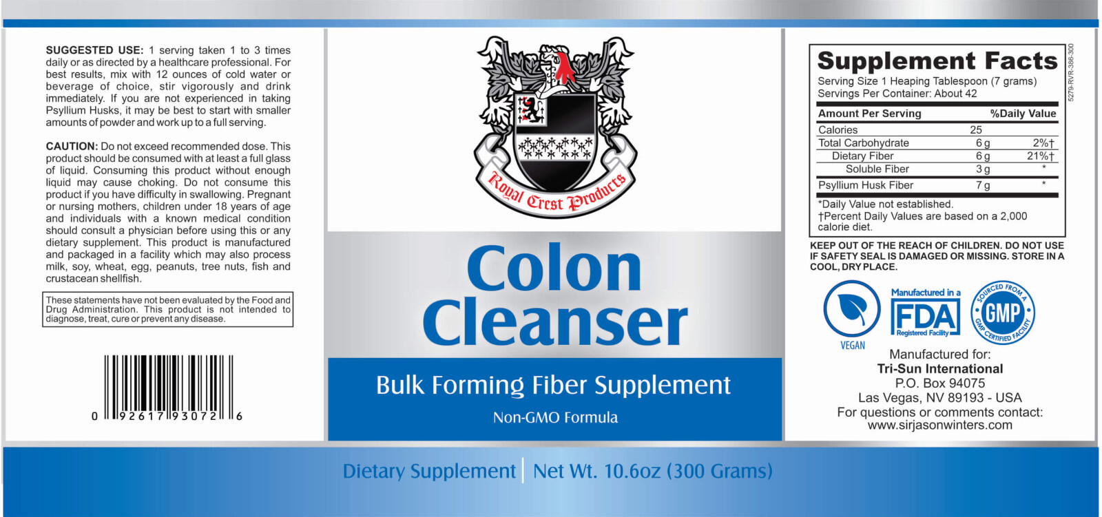 JASON WINTERS Colon Cleanser 10.6 oz