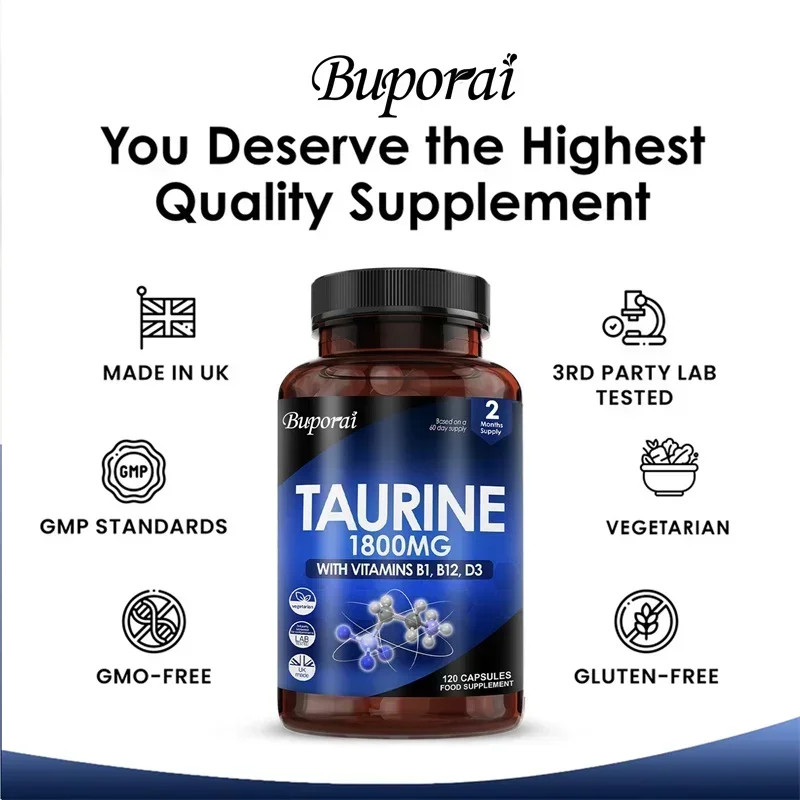 Taurine 120pcs,Relieve Fatigue,Improve Mental Strength,Promote Brain Development
